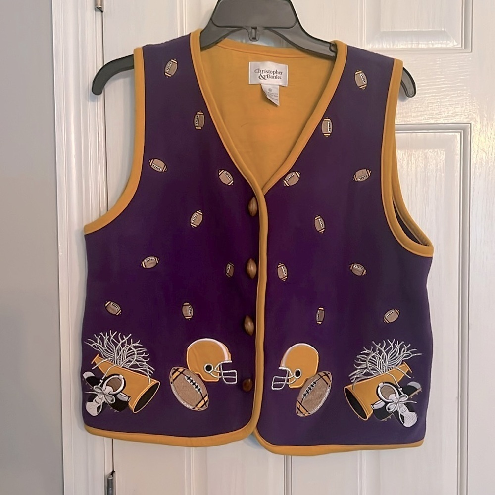 Cristopher & Banks Minnesota Vikings vintage fleece vest